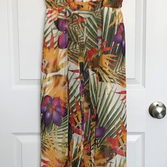 NWT Donna Ricco Tropical Print Floral Maxi Dress Plus Size 16 V-Neck Sleeveless - Picture 8 of 16